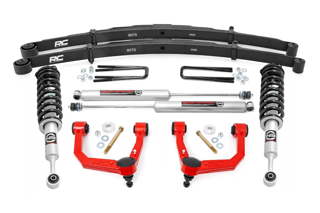 Rough Country 3.5 Inch Lift Kit Red UCA N3 Struts Toyota Tacoma 2WD/4WD (2005-2023)