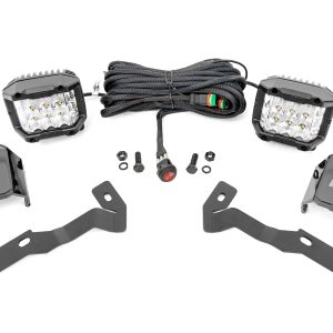 Rough Country LED Light Kit Ditch Mount 3β³ OSRAM Wide Toyota Tacoma 2WD/4WD (16-23)