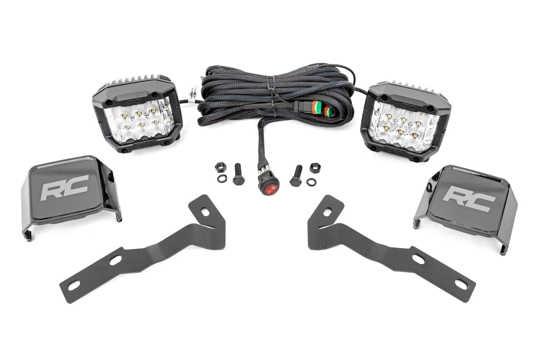 Rough Country LED Light Kit Ditch Mount 3β³ OSRAM Wide Toyota Tacoma 2WD/4WD (16-23)