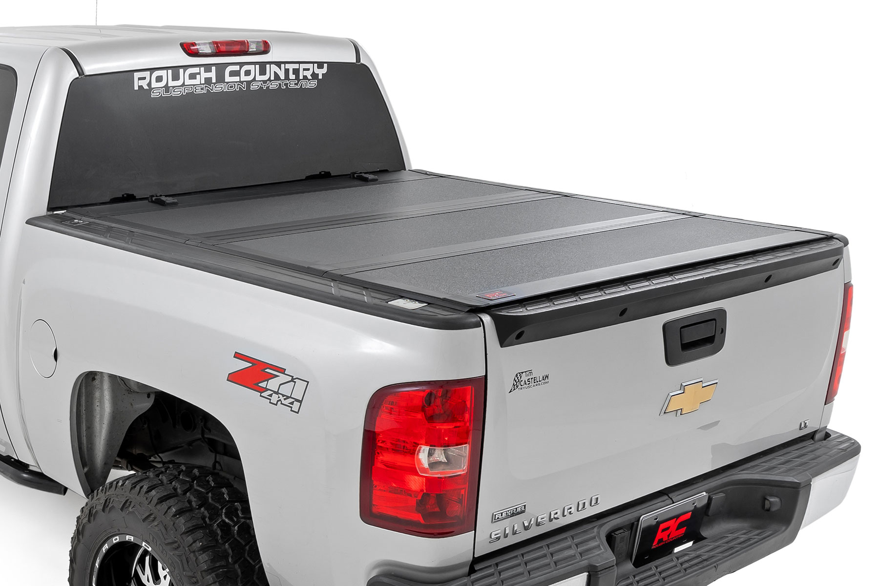 Rough Country Hard Tri-Fold Flip Up Bed Cover 5β9β³ Bed Chevy/GMC 1500 (07-13)