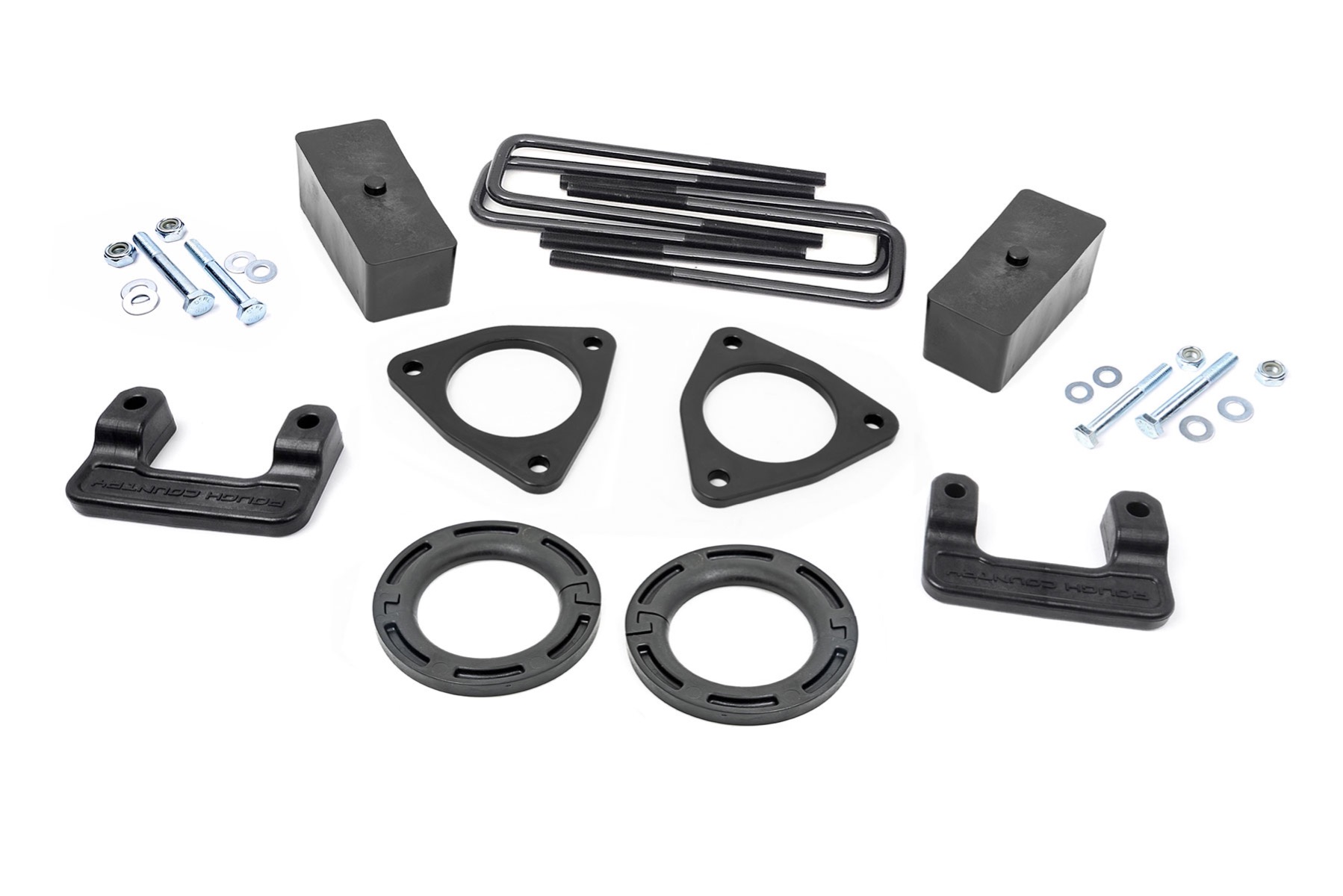 Rough Country 2.5 Inch Leveling Kit Stamped Steel Chevy/GMC Sierra 1500 (16-18)/Silverado 1500 (07-18)