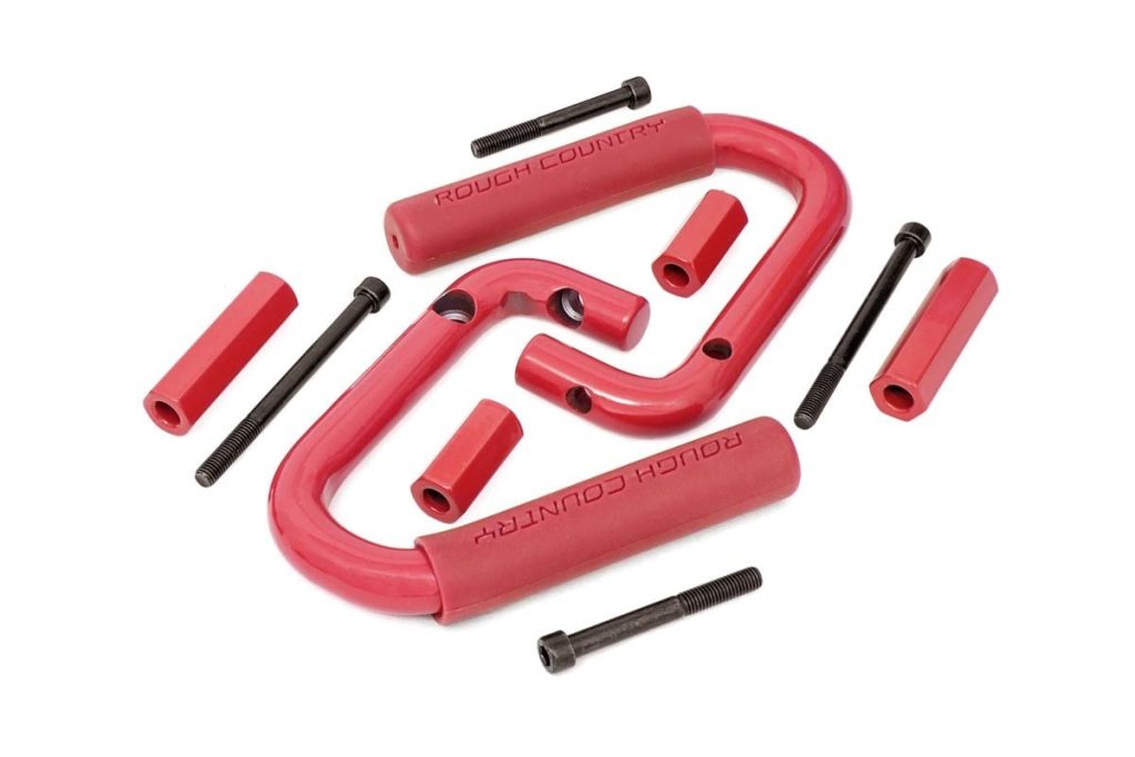 Rough Country Grab Handles Steel Front Red Jeep Wrangler JK/Wrangler Unlimited (07-18)