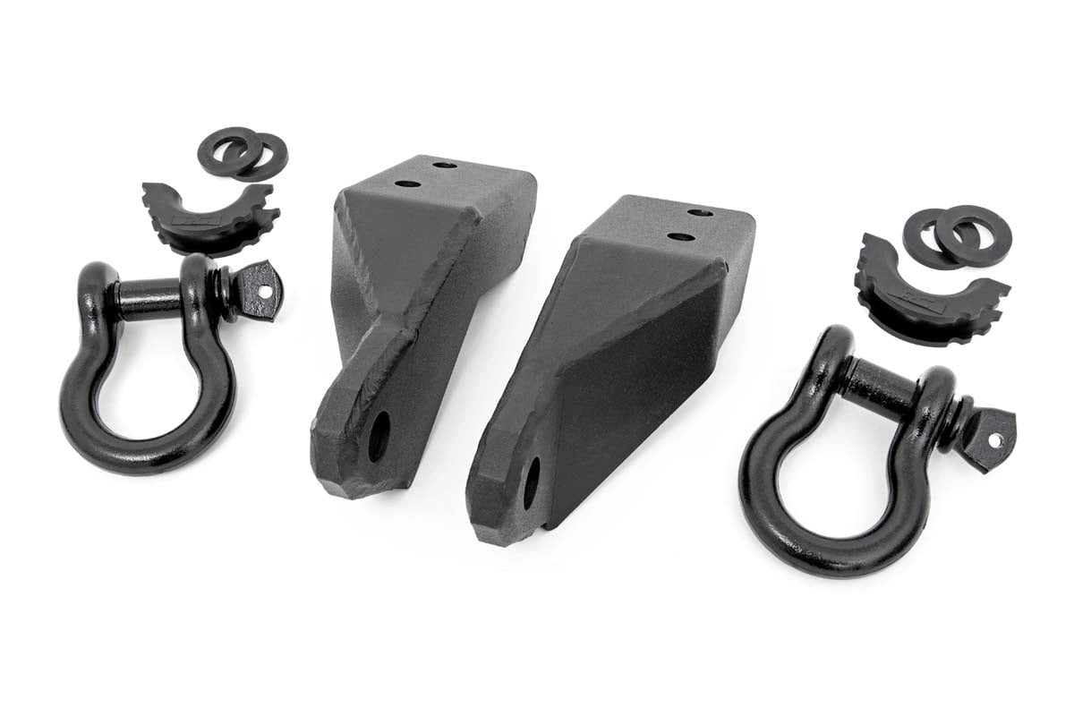 Rough Country Tow Hook Brackets D-Ring Bull Bar Sup Toyota Tundra 2WD/4WD (2007-2021)