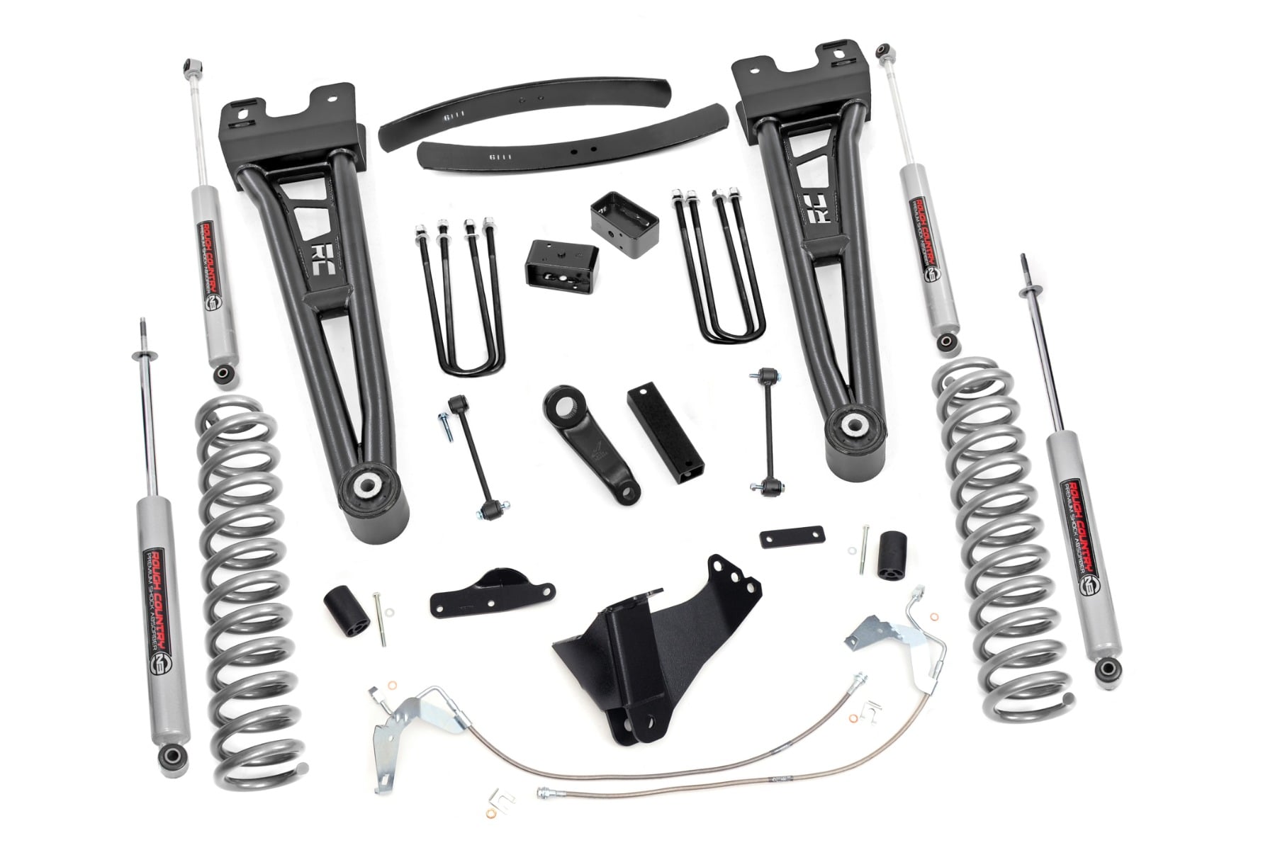 Rough Country 6 Inch Lift Kit Gas Radius Arm Ford F-250/F-350 Super Duty 4WD (08-10)