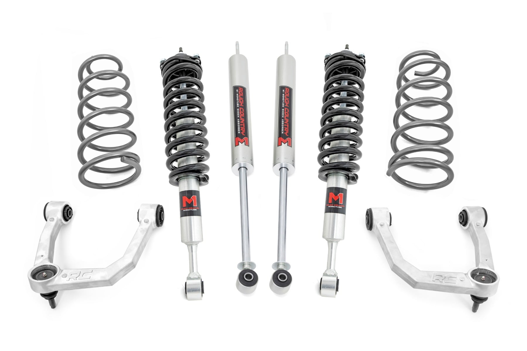 Rough Country 3 Inch Lift Kit Upper Control Arms RR Coils M1 Struts Toyota 4Runner (10-24)