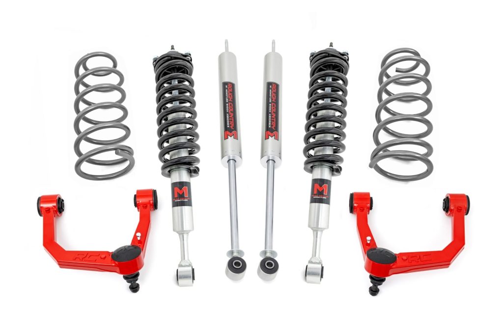Rough Country 3 Inch Lift Kit Upper Control Arms RR Coils M1 Struts Toyota 4Runner (10-24)
