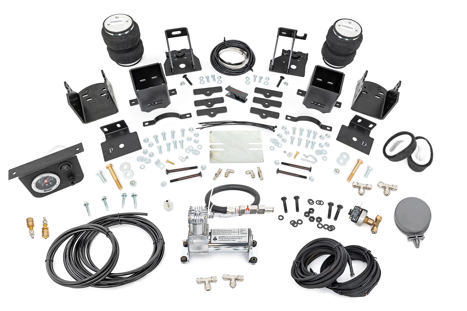 Rough Country Air Spring Kit w/compressor Ford F-250/F-350 Super Duty 4WD (2005-2016)