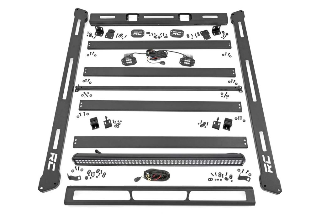 Rough Country Roof Rack Black Series Lights Jeep Wrangler JL (18-26)/Wrangler Unlimited (18-26)