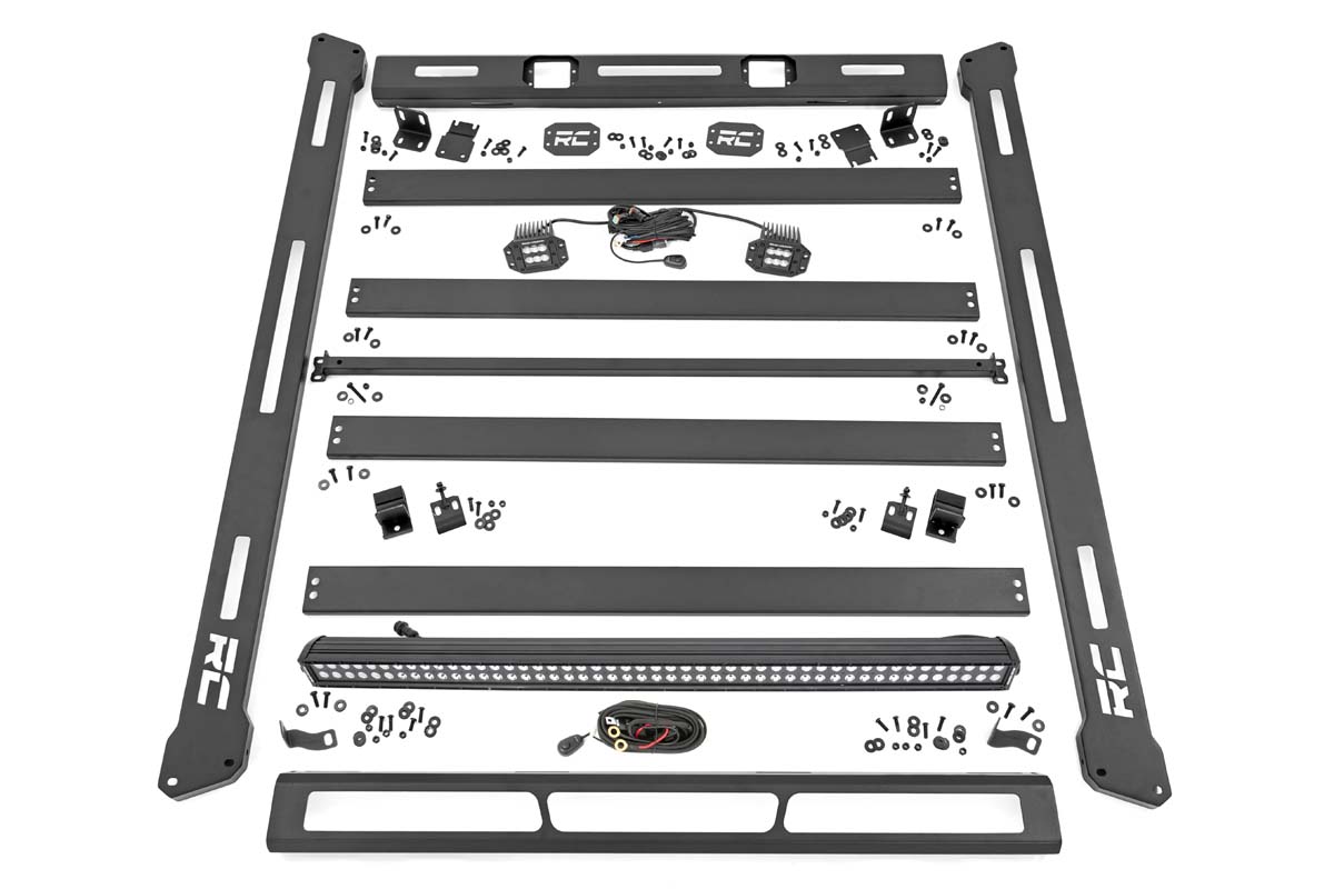 Rough Country Roof Rack Black Series Lights Jeep Wrangler JL (18-26)/Wrangler Unlimited (18-26)