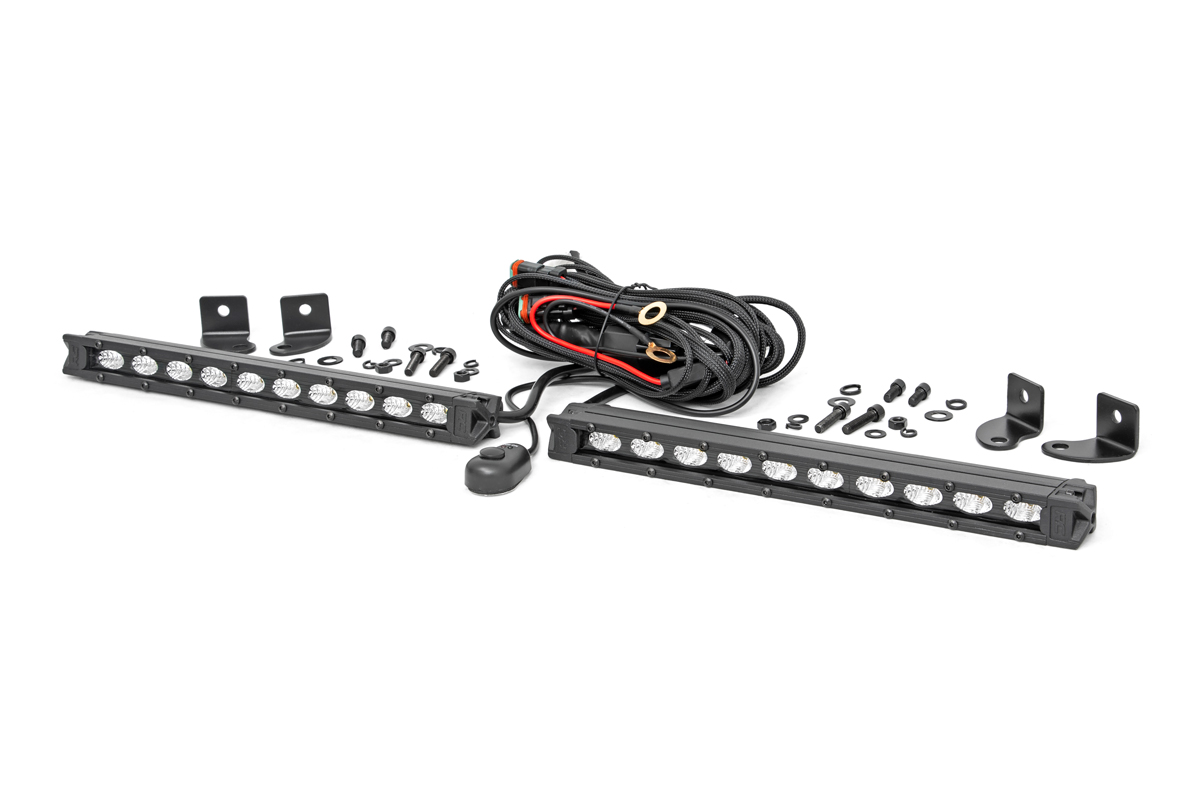 Rough Country 10 Inch Black Series LED Light Bar Slim Line Pair