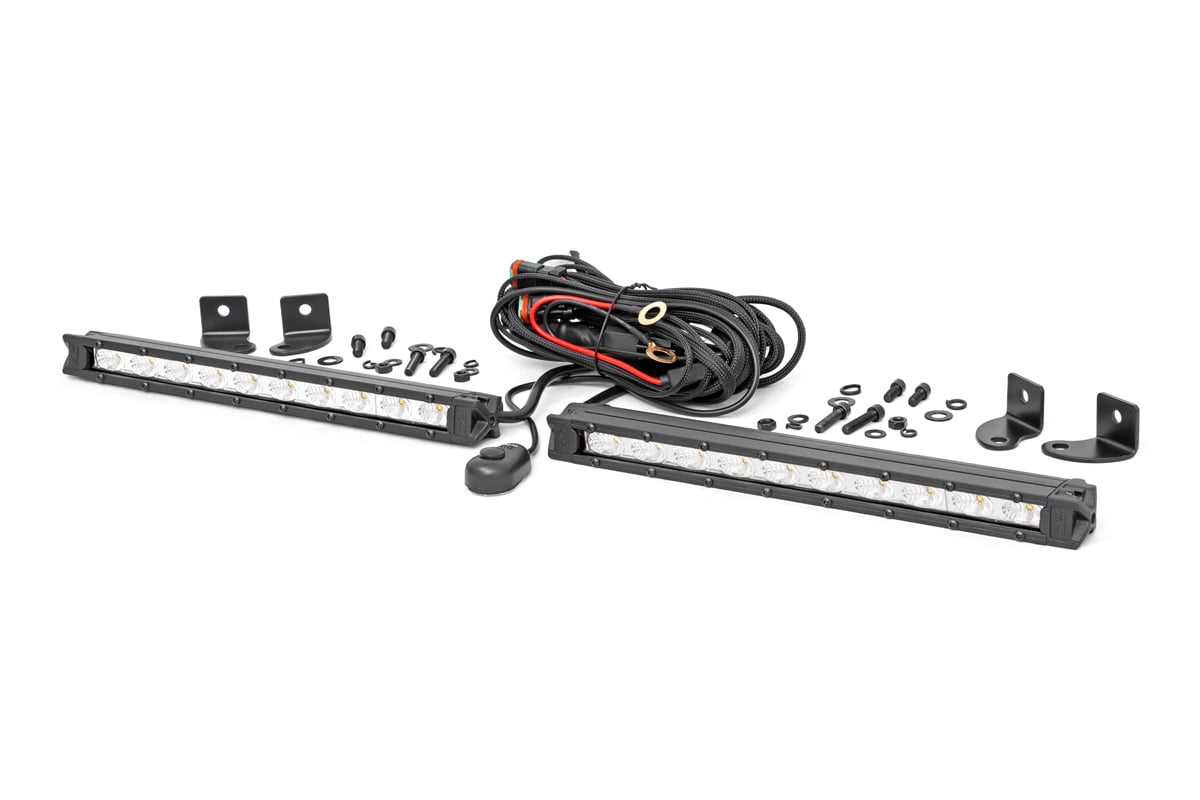 Rough Country 10 Inch Chrome Series LED Light Bar Slim Line Pair
