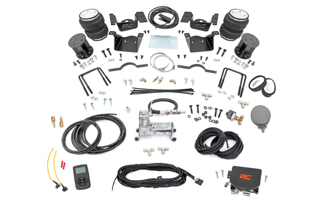 Rough Country Air Spring Kit w/compressor Wireless Controller 7.5 Inch Lift Kit Chevy/GMC 2500HD/3500HD (11-19)