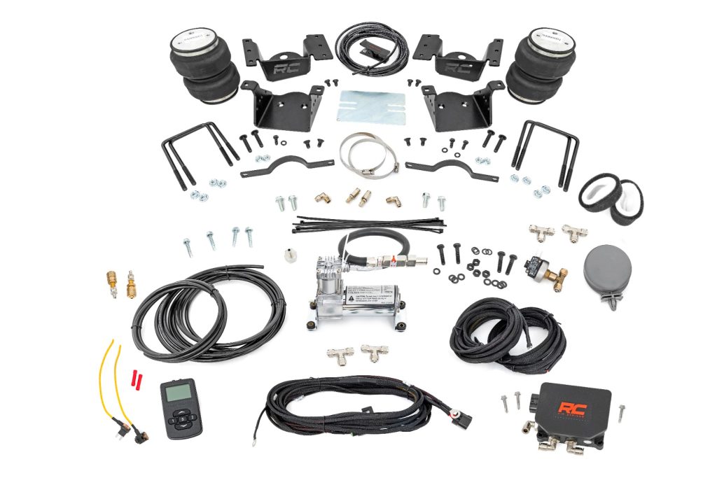 Rough Country Air Spring Kit w/compressor Wireless Controller 0-7.5β³ Lift Chevy/GMC 2500HD/3500HD (11-19)