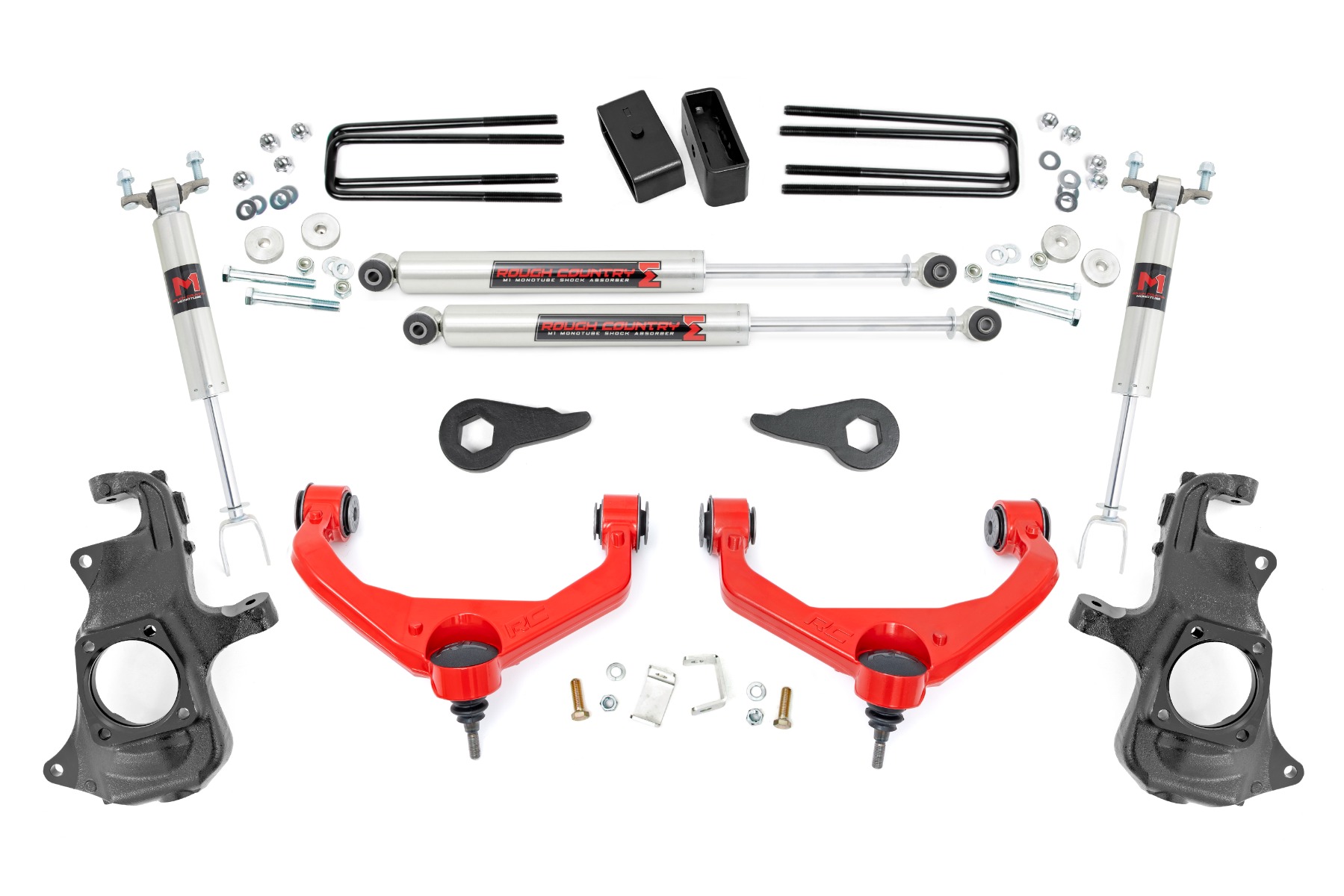 Rough Country 3.5 Inch Knuckle Lift Kit M1 w/ Overloads Chevy/GMC 2500HD/3500HD (11-19)