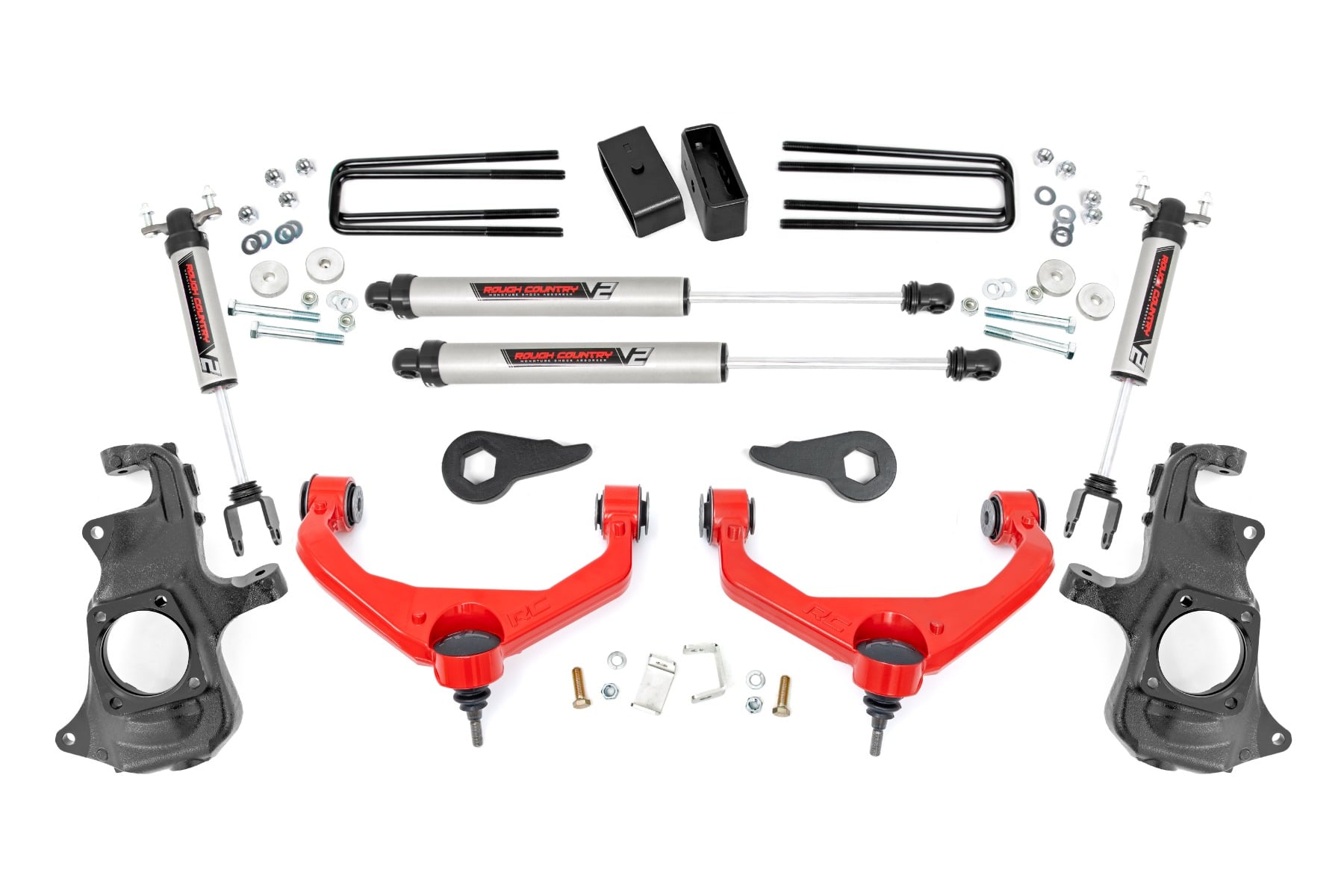 Rough Country 3.5 Inch Knuckle Lift Kit V2 w/ Overloads Chevy/GMC 2500HD/3500HD (11-19)