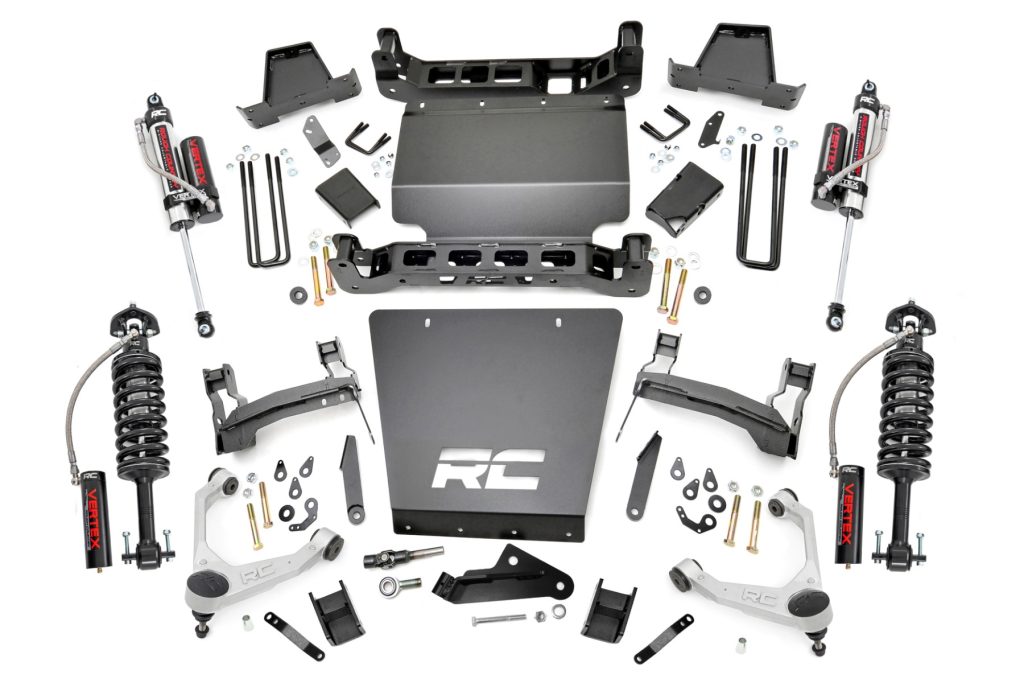 Rough Country 7 Inch Stamped Steel LCA Lift Kit Forged UCA Bracket Vertex Chevy/GMC 1500 (16-18)