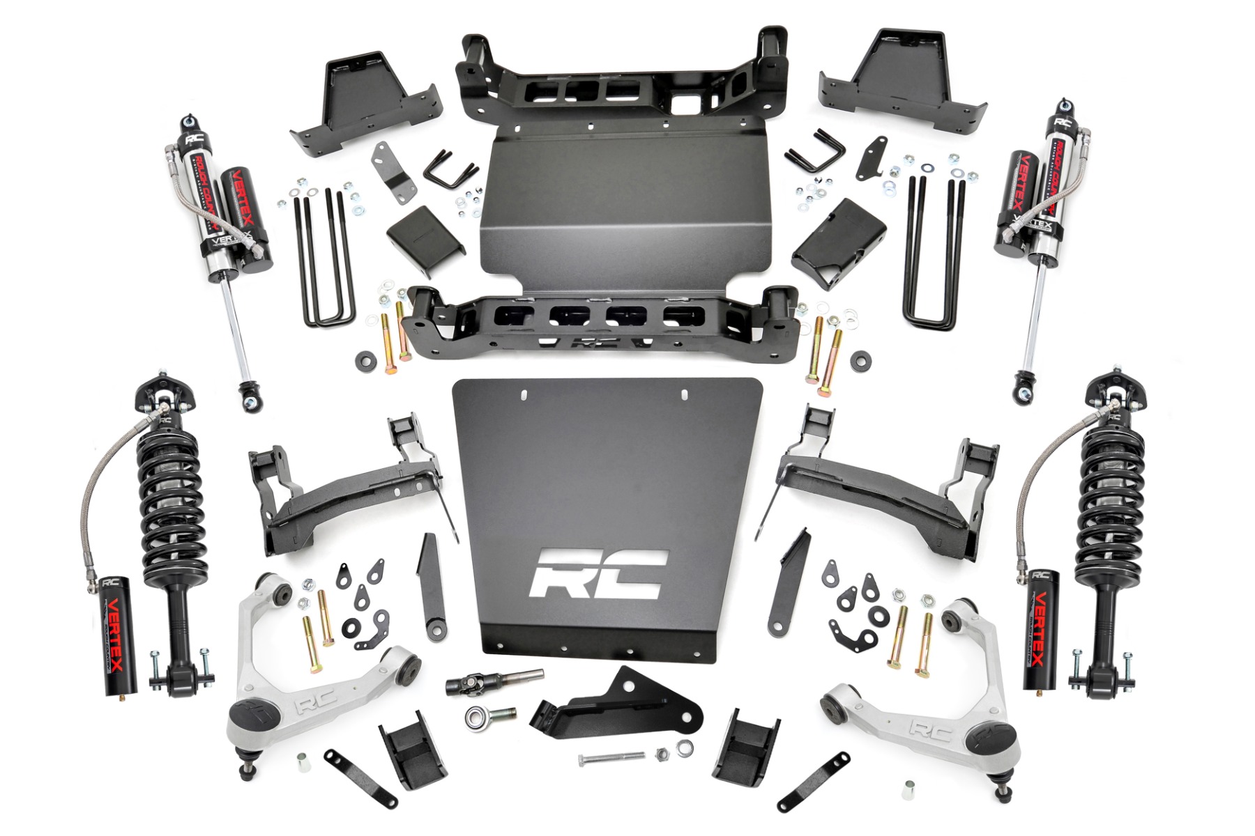 Rough Country 7 Inch Stamped Steel LCA Lift Kit Forged UCA Bracket Vertex Chevy/GMC 1500 (16-18)