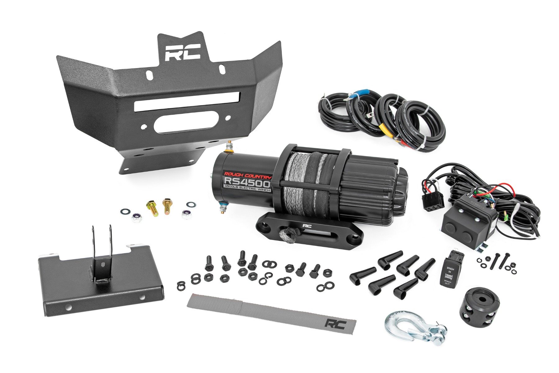 Rough Country Winch Bumper 4500-Lb Winch Synthetic Rope Can-Am Renegade 1000/Renegade 500