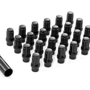 Rough Country M12 x 1.5 Lug Nut Set of 24 Black Closed End Extended Thread