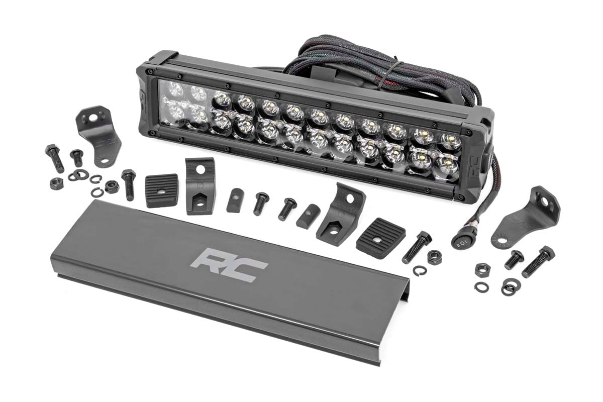 Rough Country 12 Inch Black Series LED Light Bar Dual Row White DRL