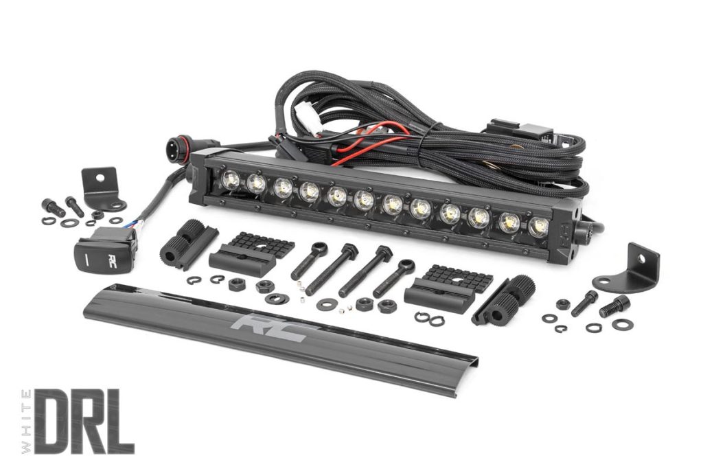 Rough Country 12 Inch Black Series LED Light Bar Single Row Cool White DRL