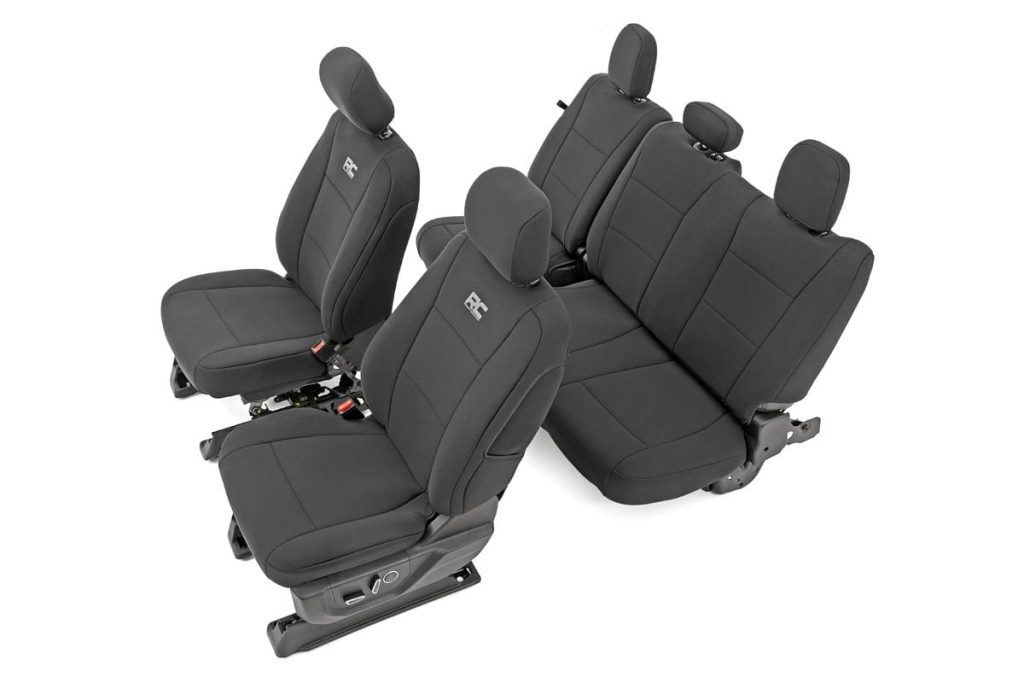 Rough Country Seat Covers FR Bucket and RR Bench Ford F-150/Lightning/F-250/F-350 (15-26)