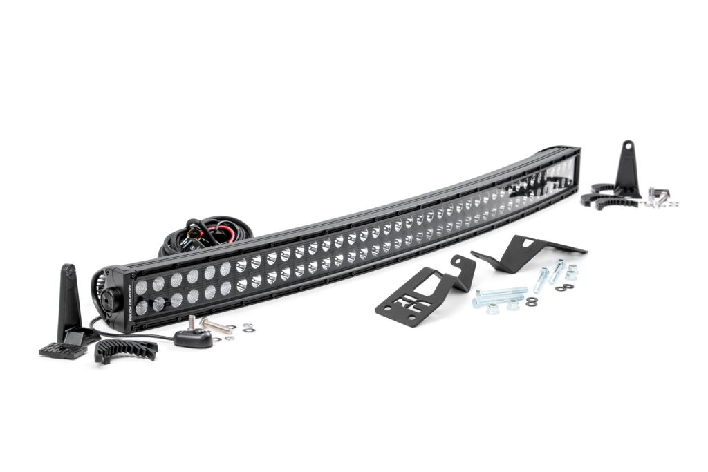 Rough Country LED Light Kit Front Mount 40″ Black Dual Row White DRL Can-Am Commander Max 1000