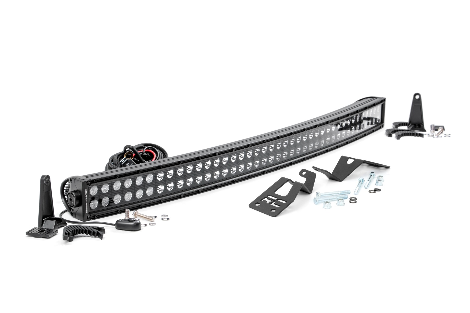 Rough Country LED Light Kit Front Mount 40″ Black Dual Row White DRL Can-Am Commander Max 1000