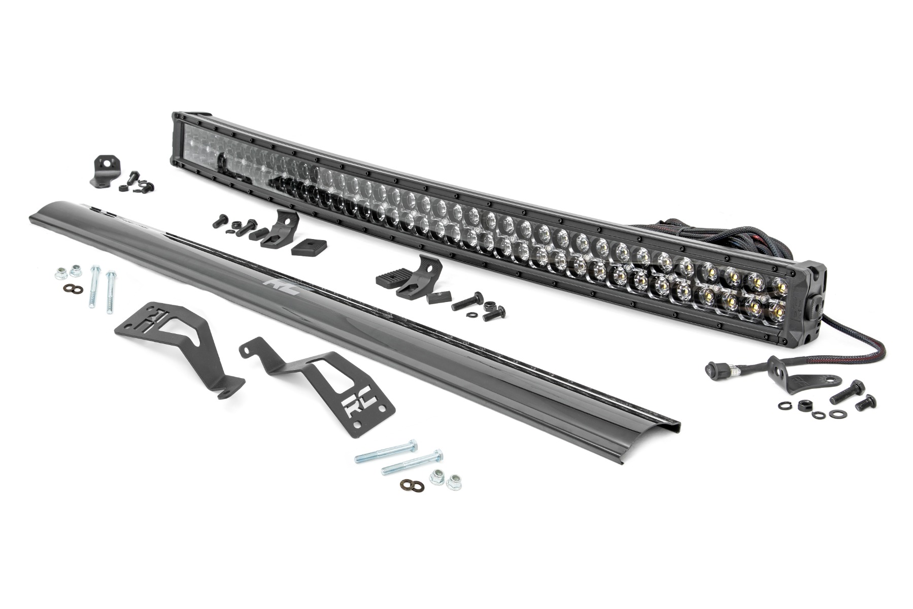Rough Country LED Light Kit Front Mount 40″ Black Dual Row White DRL Can-Am Commander Max 1000