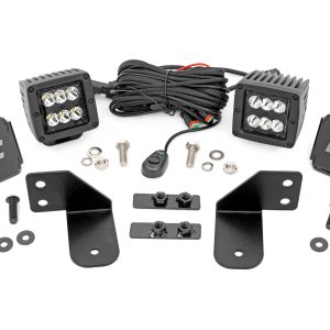 Rough Country LED Light RR Cage Mount 2β³ Black Spot Pair Polaris Ranger 1000/Ranger XP 900/1000