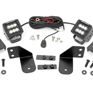 Rough Country LED Light RR Cage Mount 2β³ Black Flood Pair Polaris Ranger 1000/Ranger XP 900/1000