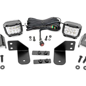 Rough Country LED Light RR Cage Mount 2β³ Chrome Pair Wide Angle Polaris Ranger 1000/Ranger XP 900/1000