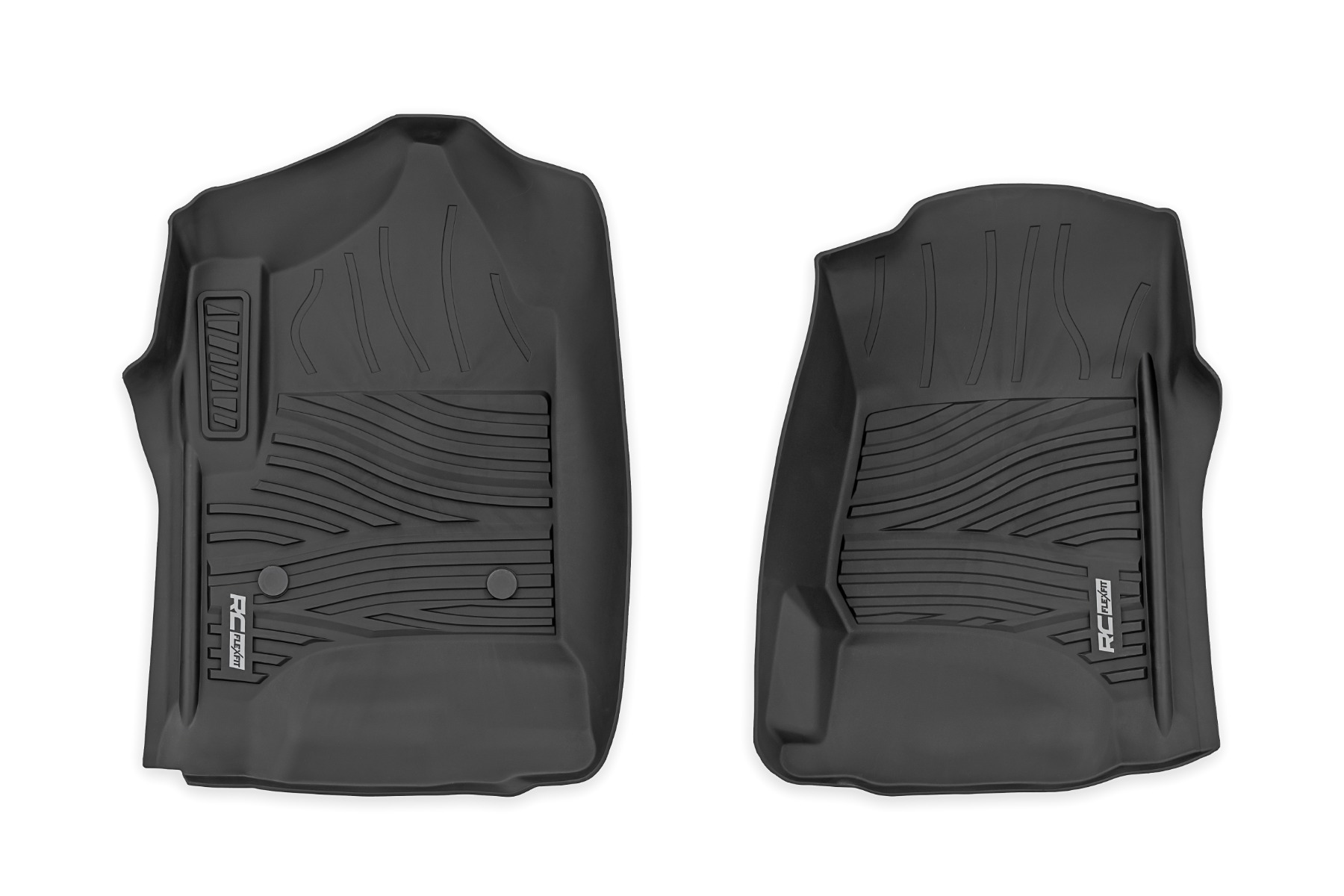 Rough Country Flex-Fit Floor Mats Front Chevy/GMC 1500/2500HD/3500HD (14-19 & Classic)
