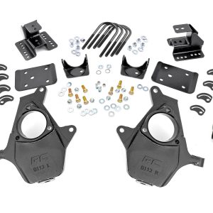 Rough Country 2 Inch Lowering Kit 4 Inch Rear Lowering Alum/Stamped Knuckle Chevy/GMC 1500 (14-18)