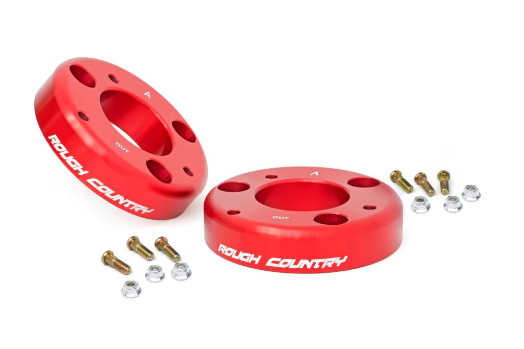 Rough Country 2 Inch Leveling Kit Red Ford F-150 (14-26)/Raptor (19-20)