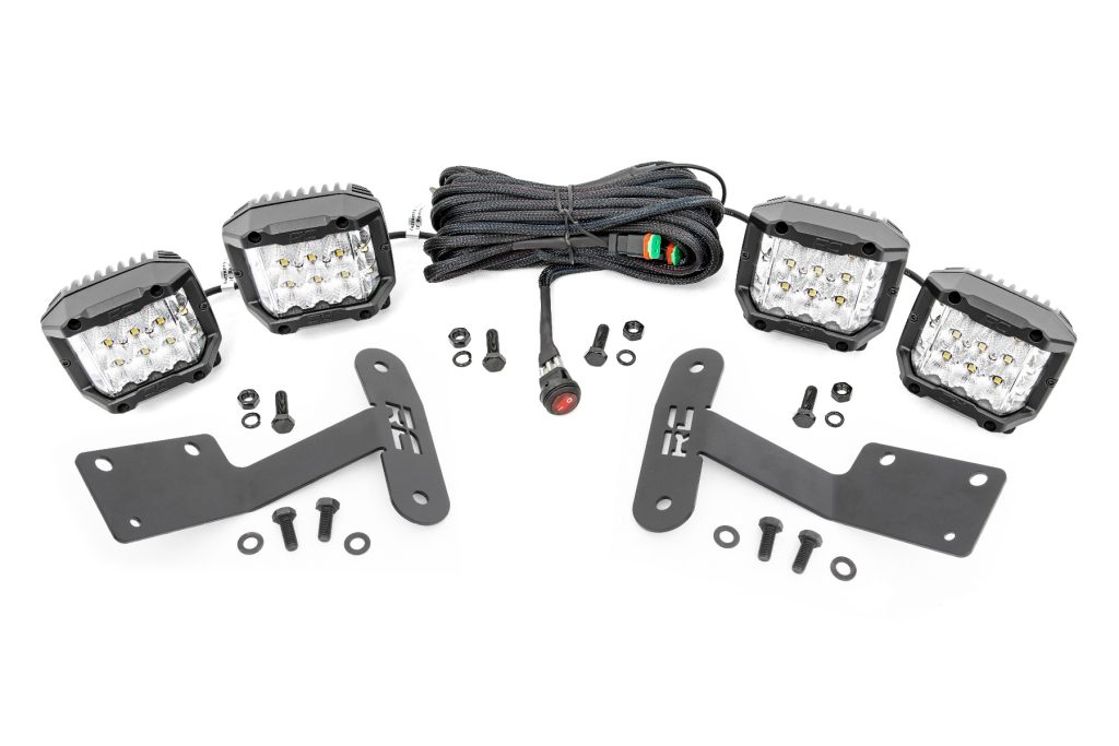 Rough Country LED Light Kit Ditch Mount 3β³ OSRAM Wide Toyota Tundra 2WD/4WD (14-21)