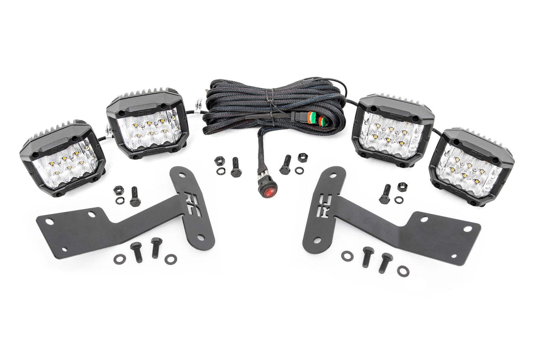 Rough Country LED Light Kit Ditch Mount 3β³ OSRAM Wide Toyota Tundra 2WD/4WD (14-21)