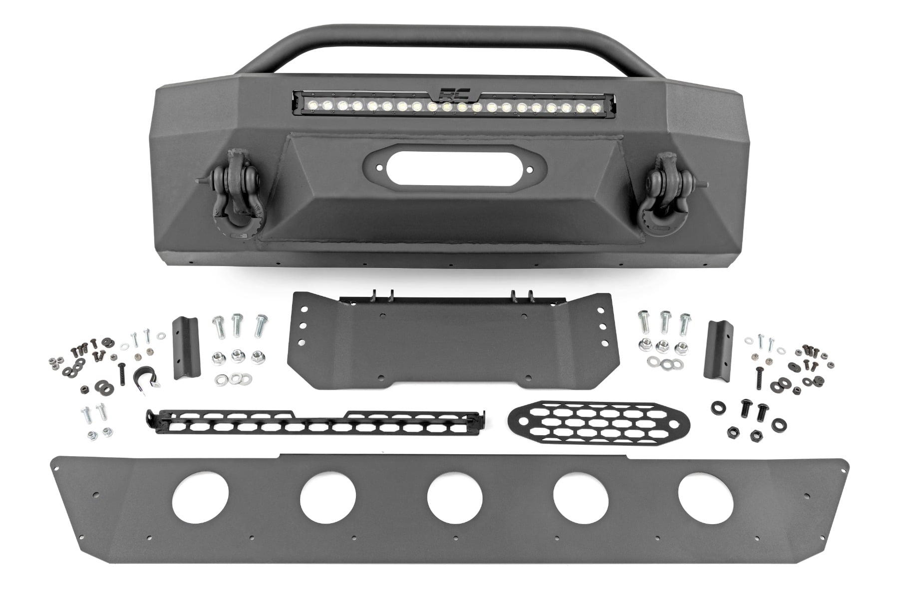Rough Country Front Bumper Hybrid 20β³ Blk LED Amber Toyota 4Runner 2WD/4WD (14-24)