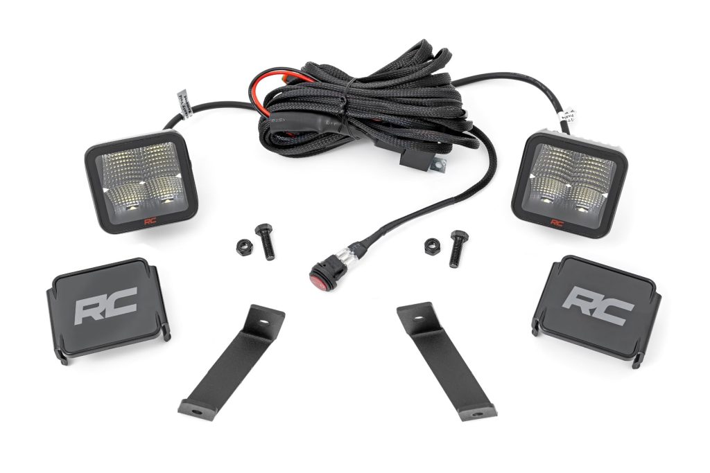Rough Country LED Light Kit Ditch Mount 2″ Spectrum Pair Spot Jeep Cherokee KL (14-21)