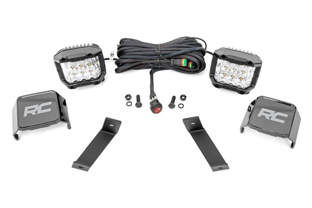 Rough Country LED Light Kit Ditch Mount 3″ OSRAM Wide Jeep Cherokee KL (14-21)