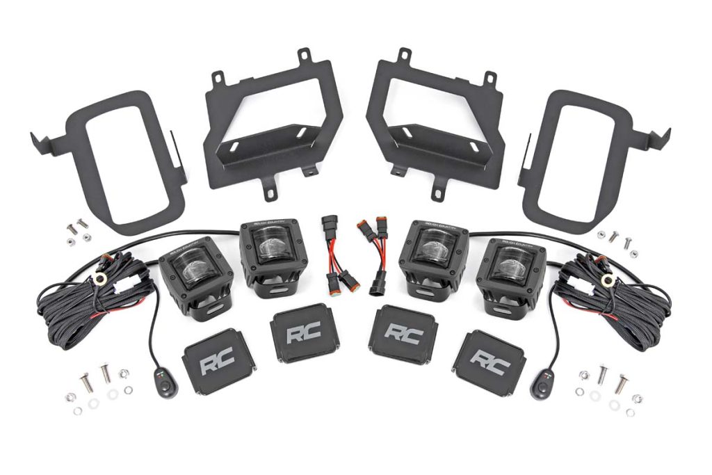 Rough Country LED Light Kit Fog Mount Dual 2″ Black Pairs SAE Ford F-150 (15-17)