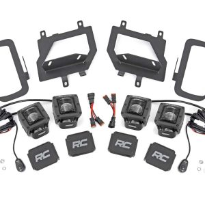 Rough Country LED Light Kit Fog Mount Dual 2″ Black Pairs SAE Ford F-150 (15-17)