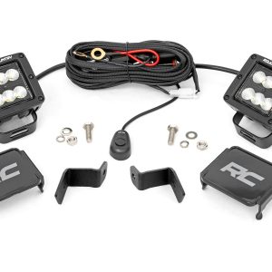 Rough Country LED Light Kit Ditch Mount 2β³ Black Pair Flood Ford F-150 (15-26)/F-150 Lightning (22-26)