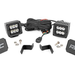 Rough Country LED Light Kit Ditch Mount 2β³ Black Pair Spot Ford F-150 (15-26)/F-150 Lightning (22-26)