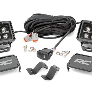Rough Country LED Light Kit Ditch 2β³ Black Pair Amber DRL Ford F-150 (15-26)/F-150 Lightning (22-26)