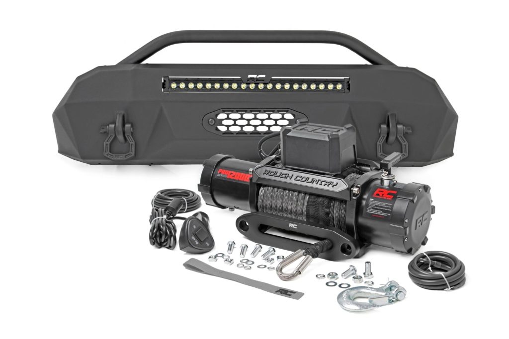 Rough Country Front Bumper Hybrid 20″ Blk LED 12000S Toyota Tacoma 2WD/4WD (16-23)