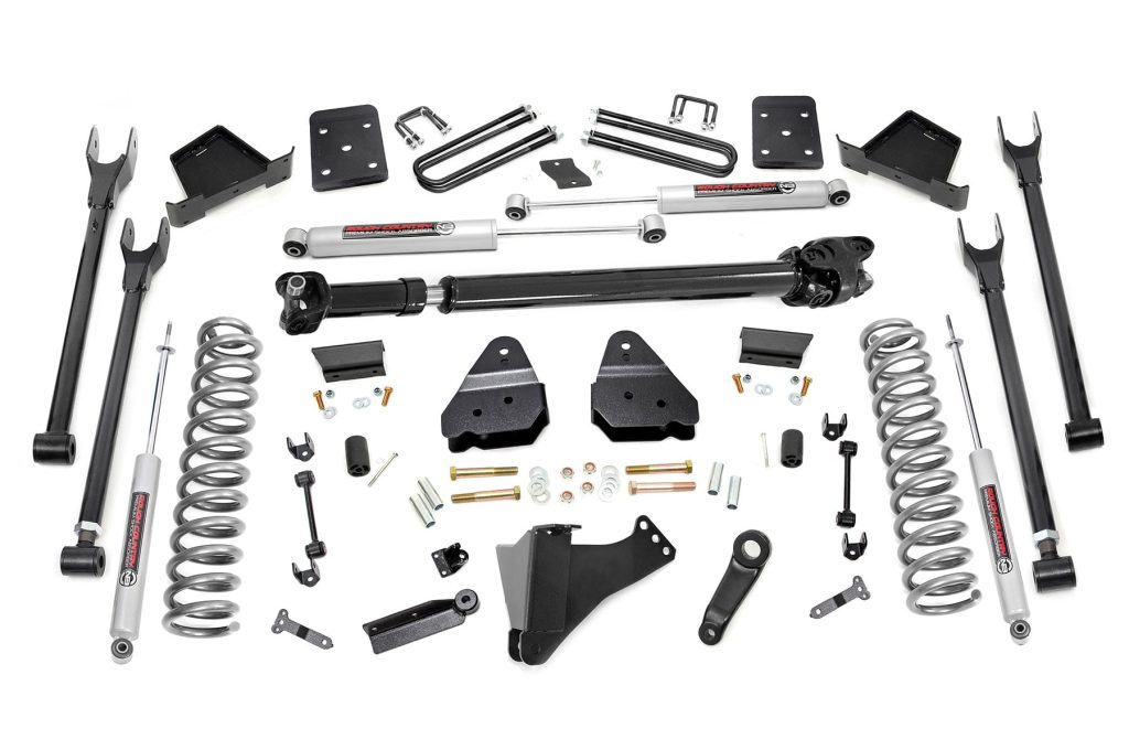 Rough Country 6 Inch Lift Kit Diesel 4 Link OVLD D/S Ford F-250/F-350 Super Duty (17-22)