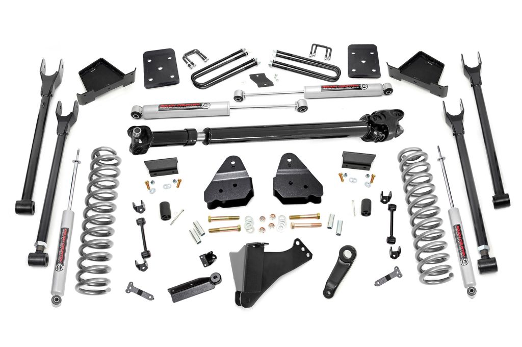 Rough Country 6 Inch Lift Kit 4-Link No OVLD D/S Ford F-250/F-350 Super Duty (17-22)