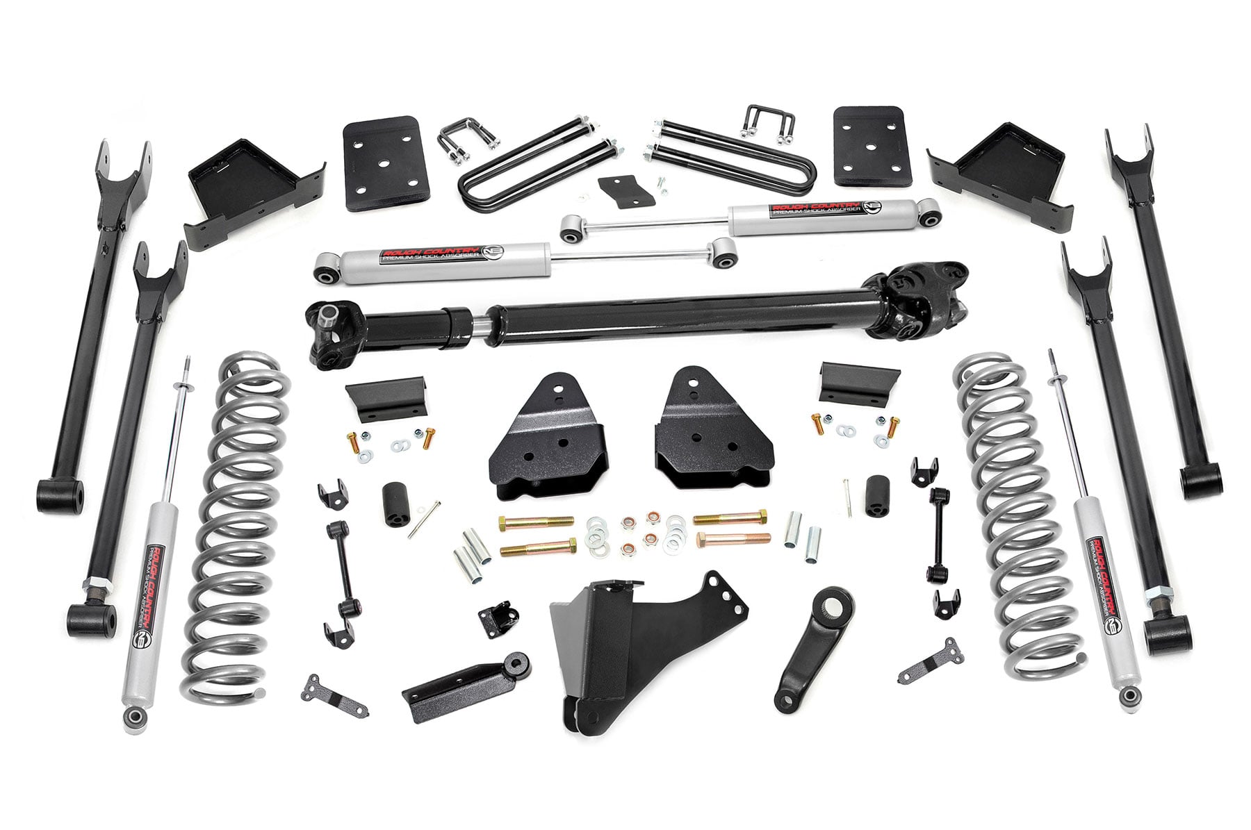 Rough Country 6 Inch Lift Kit 4-Link OVLD D/S Ford F-250/F-350 Super Duty (17-22)