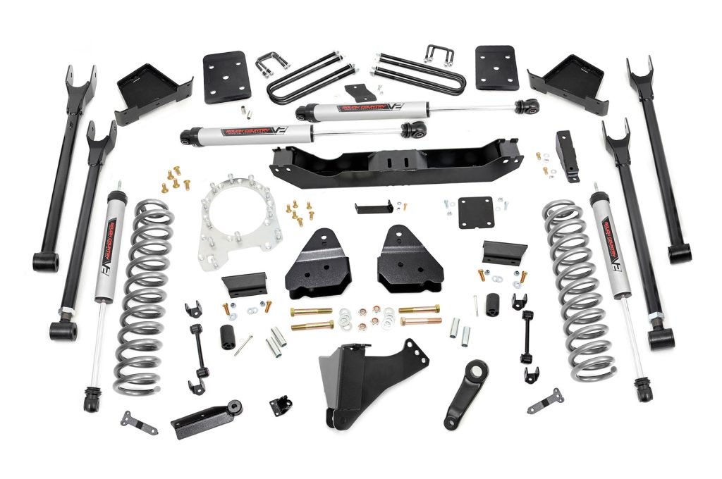Rough Country 6 Inch Lift Kit Diesel 4-Link No OVLD V2 Ford F-250/F-350 Super Duty (17-22)